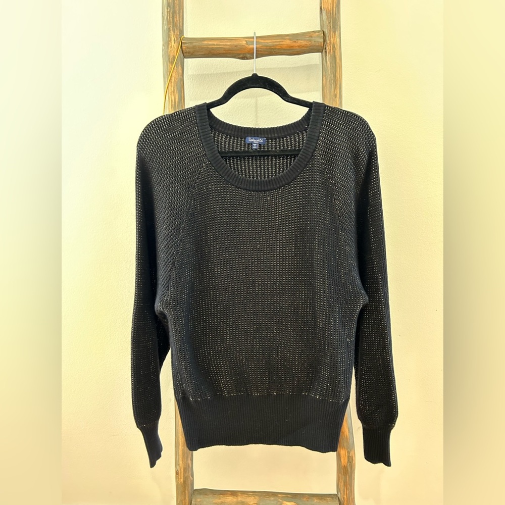 Splendid Black Sweater with Gold Threading Size S